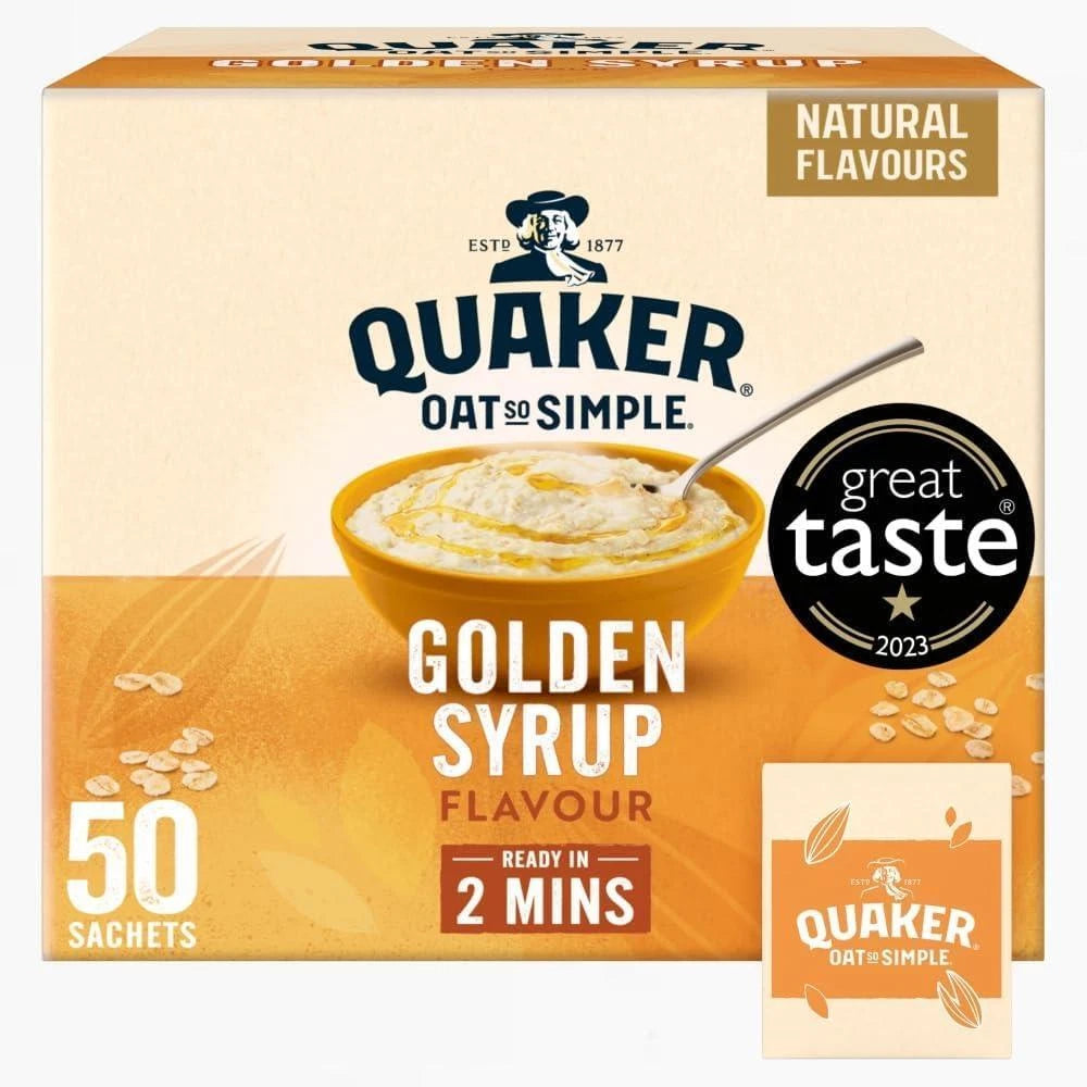Quaker Oat So Simple Golden Syrup Porridge Sachets, 50 x 36 g