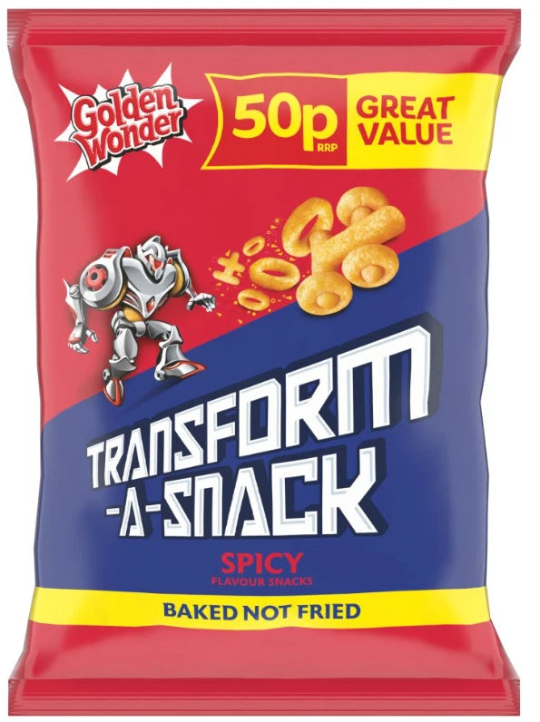 Golden Wonder Transform-A-Snack Spicy Flavour Snacks 27g Pack of 30
