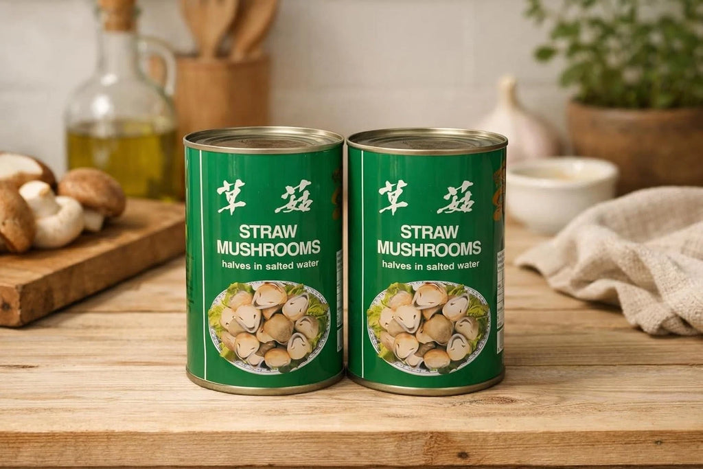 Whole Straw Mushrooms in Water 425g Pack of 2 for Soup Stir Fries and Fried Rice