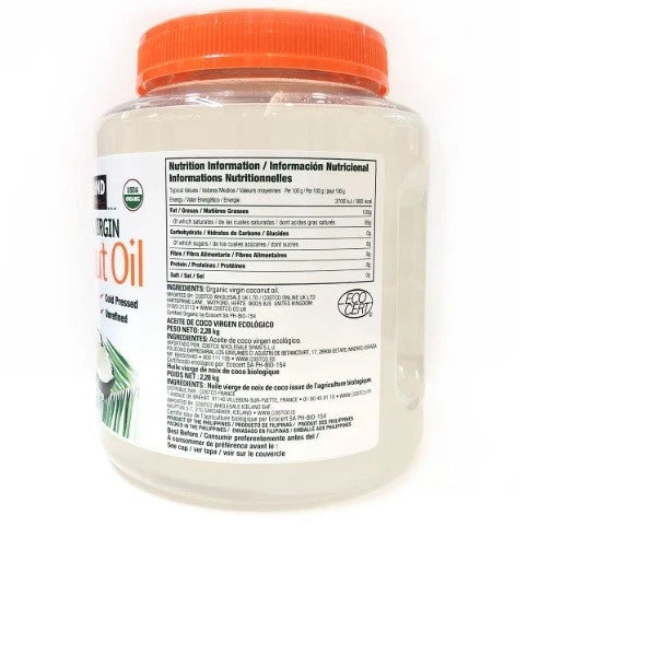 Kirkland Virgin Unrefined Coconut Oil 2.28kg Tub