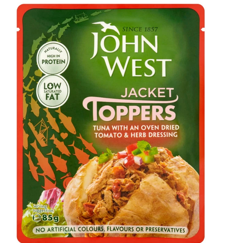 John West Jacket Toppers Tuna with an Oven Dried Tomato & Herb Dressing 85g x10