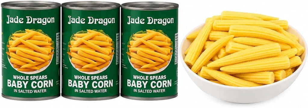 Whole Spears Baby Corn in Salted Water 425g, Pack of 3