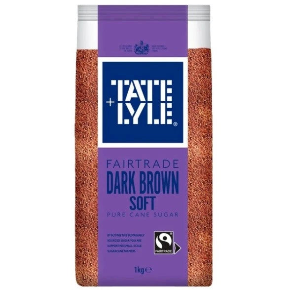 Tate & Lyle Fairtrade Dark Brown Soft Pure Cane Sugar 1kg Soft Moist Texture