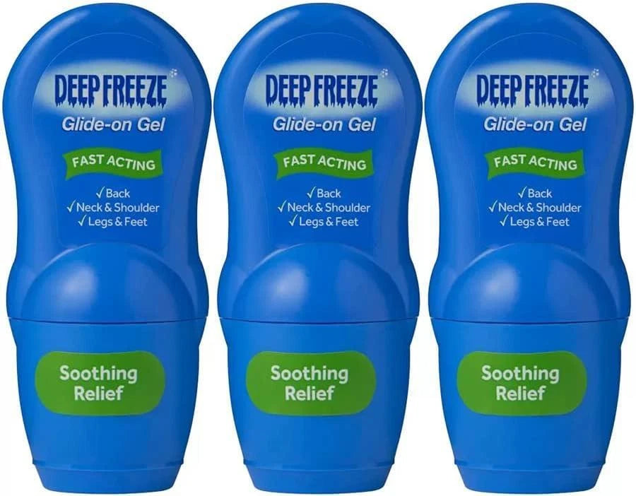 3 x Deep Freeze Muscle Message Gel Glide On Cool Lotion Pain Relief Fast Acting