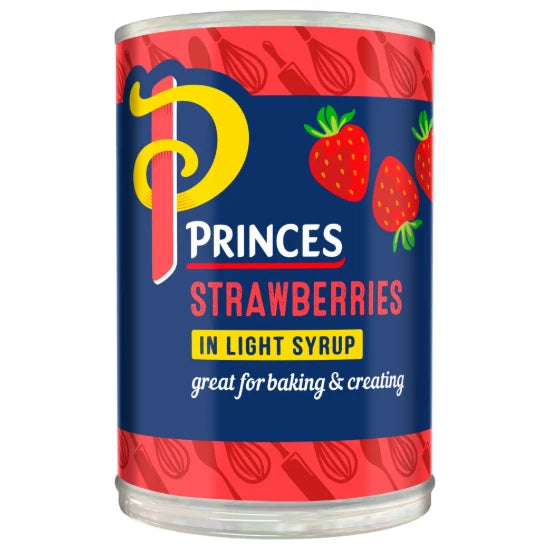 Princes Tinned Fruit Bundle with Strawberries in Light Syrup, 410g, 6 Pack