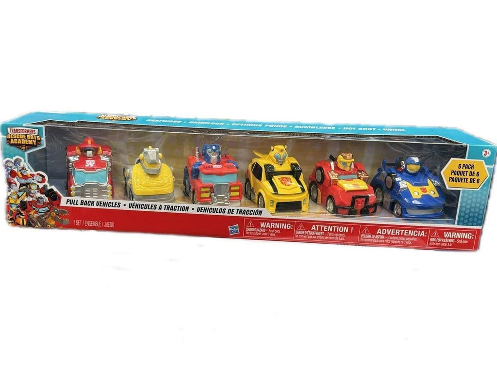 Transformers Rescue Bots Academy Vehicles Pull Back Cars 6 Pack Toy