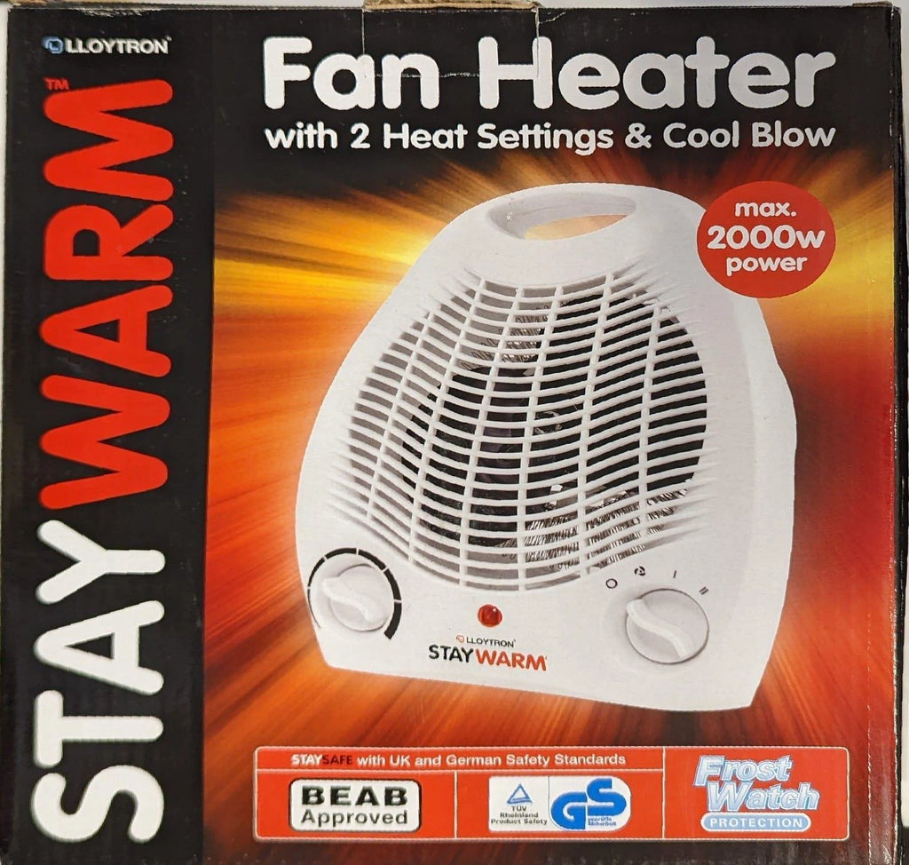 Lloytron F2001WH 2000Kw Upright Electric Fan Heater White
