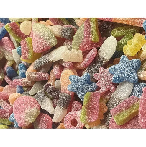 Vegan Fizzy Mix, 1kg Bag, Assorted Fruity Sour Sweets