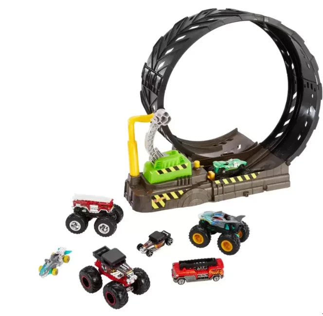 Hot Wheels Monster Trucks Epic Loop Challenge Play Set +8 Hot Wheels Vehicles