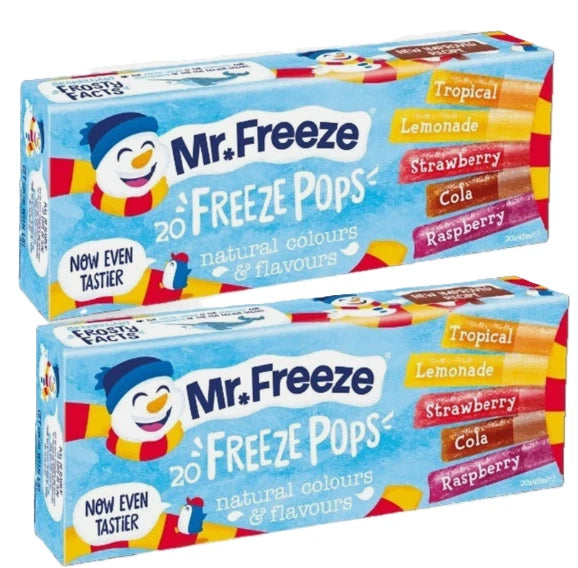 Mr Freeze Freeze Pops 20 x 45ml (Pack of 2) – Assorted Flavour Freezable Ice Pop