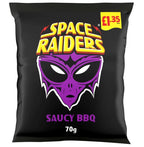 Space Raiders Saucy BBQ Crisps, Baked not Fried 70g Pack of 20