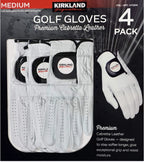Kirkland Signature Golf Gloves Premium Cabretta Leather, Medium (4 Count)