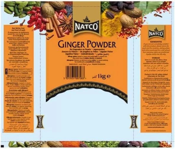 Natco Ginger Powder, Ground Spice for Curries and Baking, 1kg