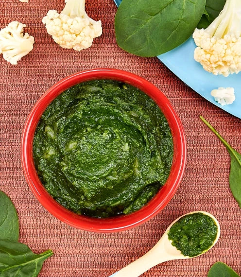White Pearl Spinach Purée, Ready-to-Use, Smooth Texture, 395g per Can, Pack of 3