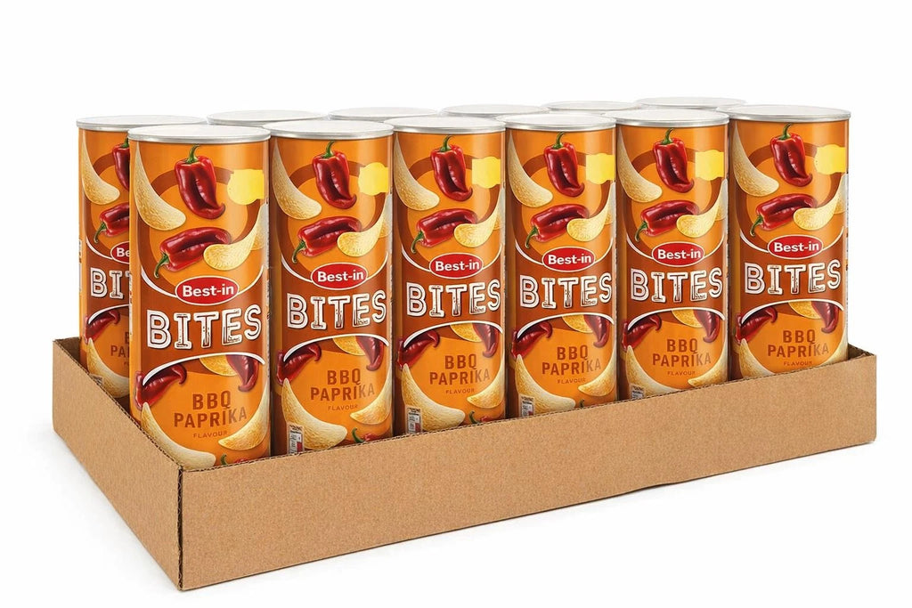 Bestin Bites BBQ Paprika Flavour Crisp Snack 140g Pack of 12 Tubes