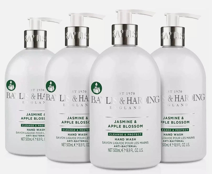 Baylis & Harding - Jasmine & Apple Blossom Hand Wash Pump Soap Gel Pack 4x500ml