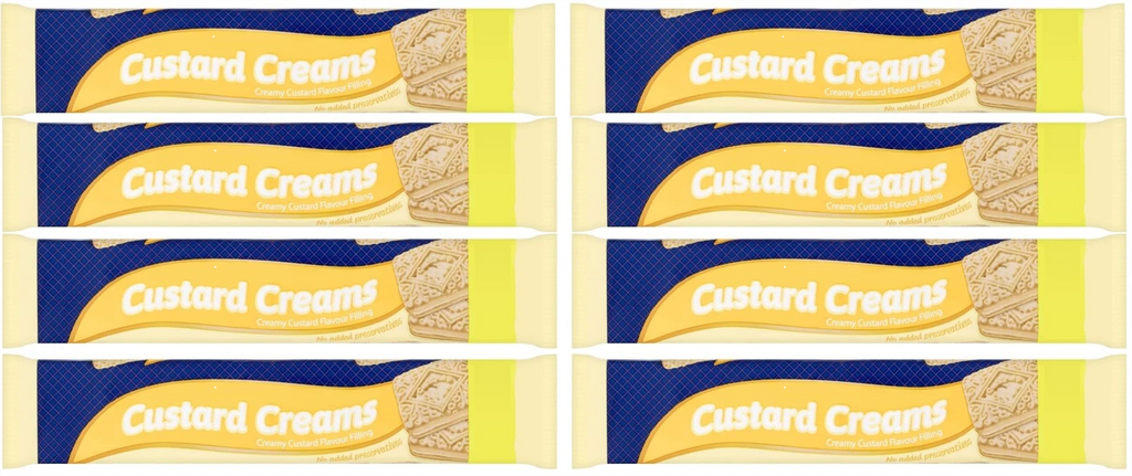 Custard Creams Biscuits, Creamy Custard Flavour Filling 150g × 16