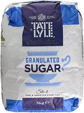 Tate and Lyle Granulated Pure Cane Tea Coffee White Sugar Large 2 Bags of 5Kg