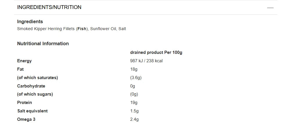 JOHN WEST Kippers in Sunflower Oil 145g Canned Fish (PACK OF 10)