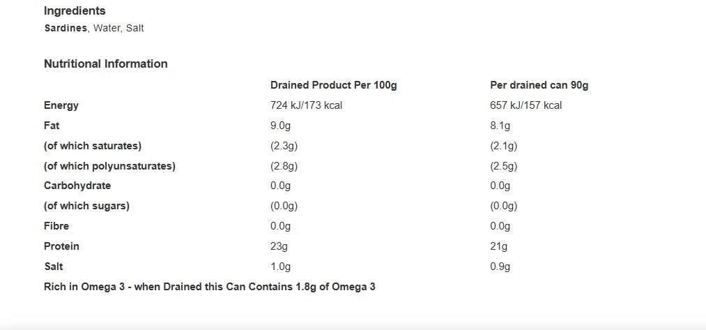 John West Sardines in Brine High in Omega 3 Fish in Salt Water 120g (Pack of 12)