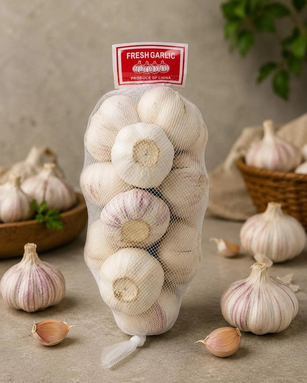 Fresh White Garlic 13 Bulbs, 700g, Natural Spice for Cooking, Soups, Marinades