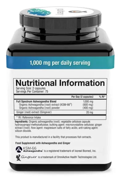 Youtheory Ashwagandha 1000mg Helps Resist Stress Vitality Supplement 150 Tablets