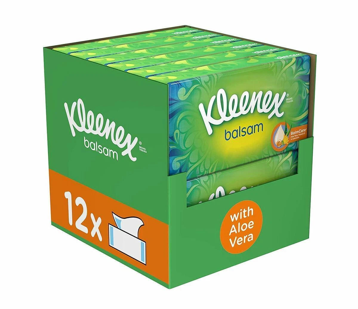 Kleenex Balsam Facial Tissues, Pack of 12 Tissue Boxes
