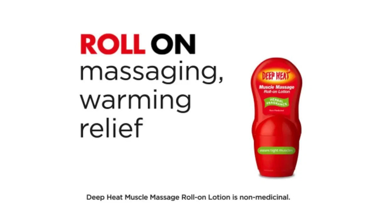 Deep Heat Muscle Massage Roll On Lotion Deep Heater Massager Heat Rub 3 x 50ml
