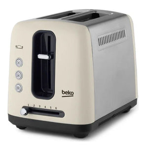 Beko TAM7201 Traditional 2 Slot Toaster In Cream
