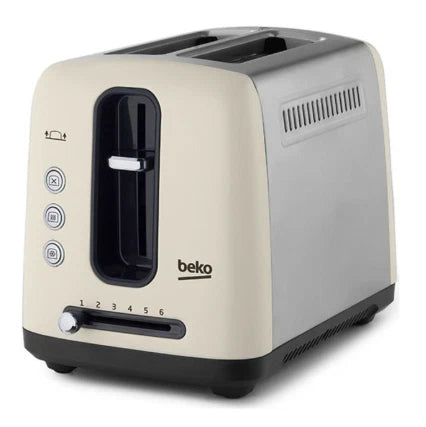 Beko TAM7201 Traditional 2 Slot Toaster In Cream