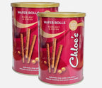 Wafer Rolls Chloe's Hazelnut & Cocoa Chocolate Crisp Smooth Crème Packs 2 x 400g