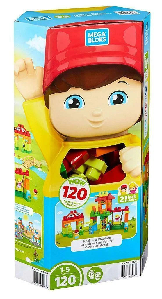 Fisher Price Mega Bloks Treehouse Playdate With 2 Block Buddies 120 Pc
