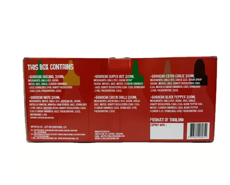 Flying Goose Sriracha Chilli Sauce Selection Mix Flavours Spicy Set Pack 6x200ml