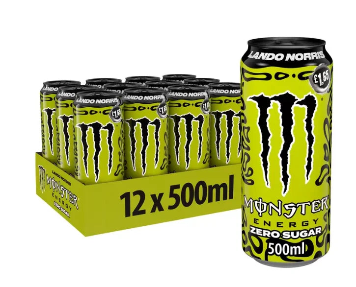 Monster Energy Lando Norris Zero Sugar Energy Drink 12 x 500ml Cans