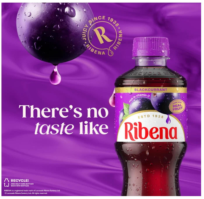 Ribena Blackcurrant Juice Drink 500ml - Pack of 12 Real Fruit Rich In VitaminC