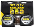 STANLEY FATMAX FMHT43041-0 CHROME POCKET TAPES 5M/16FT & 8M/26FT (TWIN PACK)