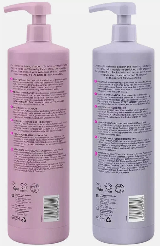 Noughty To The Rescue Shampoo & Conditioner Hair Rehydrates Restores Pack 2 x 1L