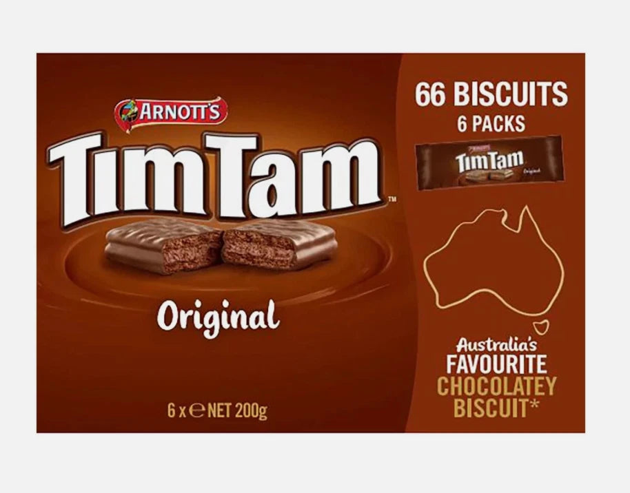 Arnott's Tim Tam Original Chocolate Creamy Filling Biscuit Cookies Packet 6x200g