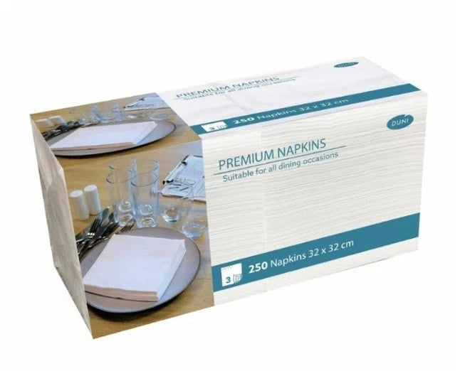 Duni Premium 32cm 3-Ply Napkins, 250 Pack