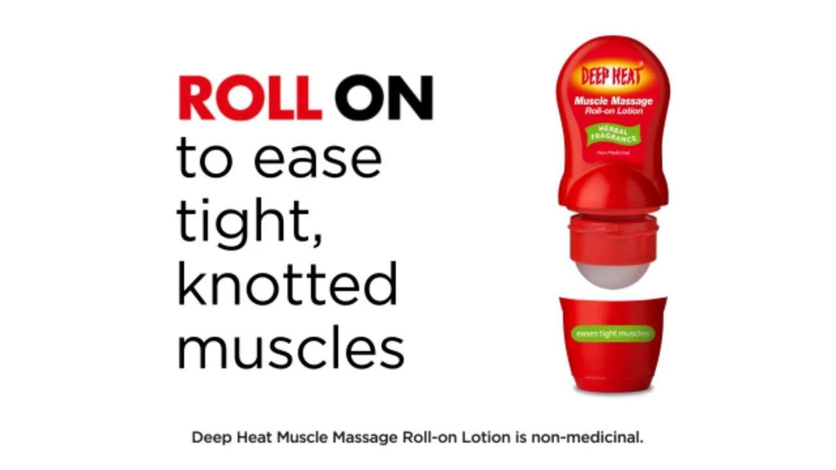 Deep Heat Muscle Massage Roll On Lotion Deep Heater Massager Heat Rub 3 x 50ml