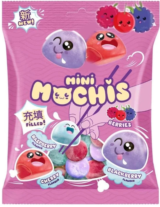 Fini Mini Mochis Berires Soft Jelly Centre Sweets Bag 90g Pack of 12
