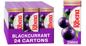 Ribena Blackcurrant Juice Drink Cartons - 24 x 250ml Real Fruit Juice No Artifi