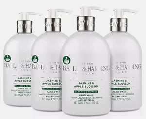 Baylis & Harding - Jasmine & Apple Blossom Hand Wash Pump Soap Gel Pack 4x500ml