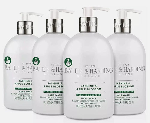 Baylis & Harding - Jasmine & Apple Blossom Hand Wash Pump Soap Gel Pack 4x500ml
