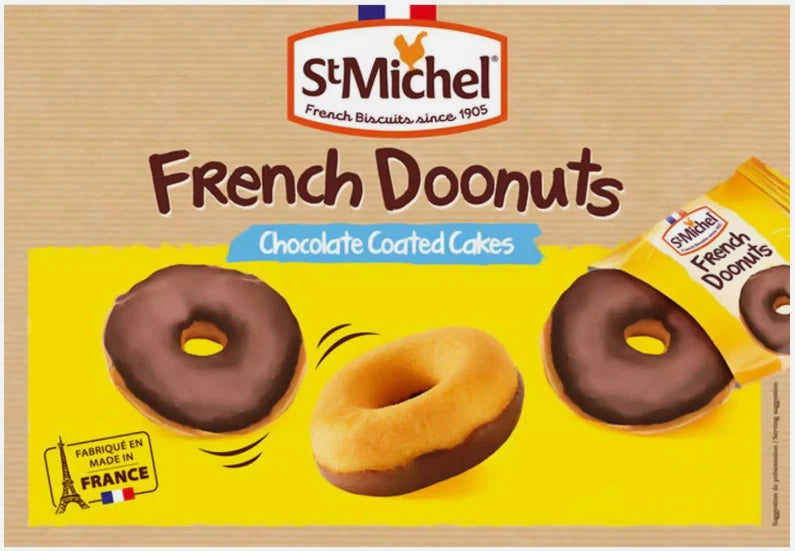 St Michel Chocolate Coated Doonuts Snack Ring Sponge Cakes Bite Donuts Pack 720g