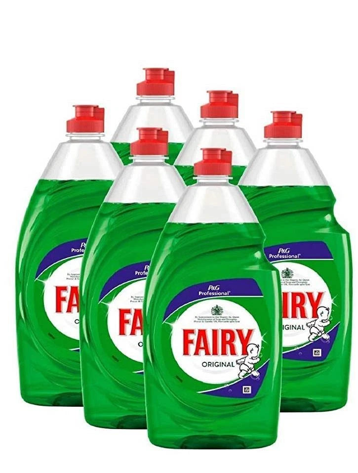 Fairy Washing Up Dishwashing Liquid Original Green 900 ml x 6