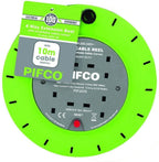 Pifco 4 Way 10m Heavy Duty Extension Reel in Cassette - Safety Cut Out Switch