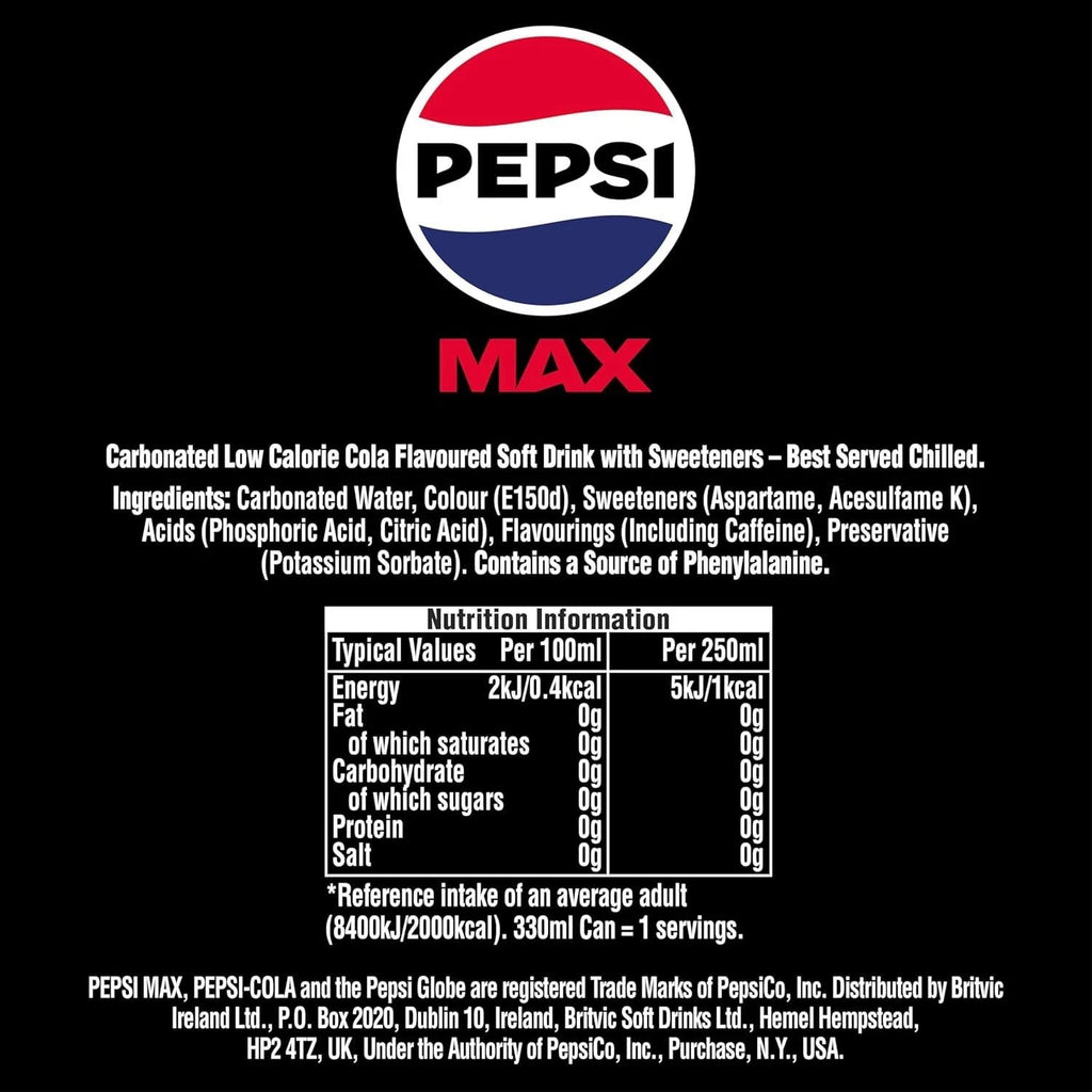 Pepsi Max 330ml Cans (Pack of 24)