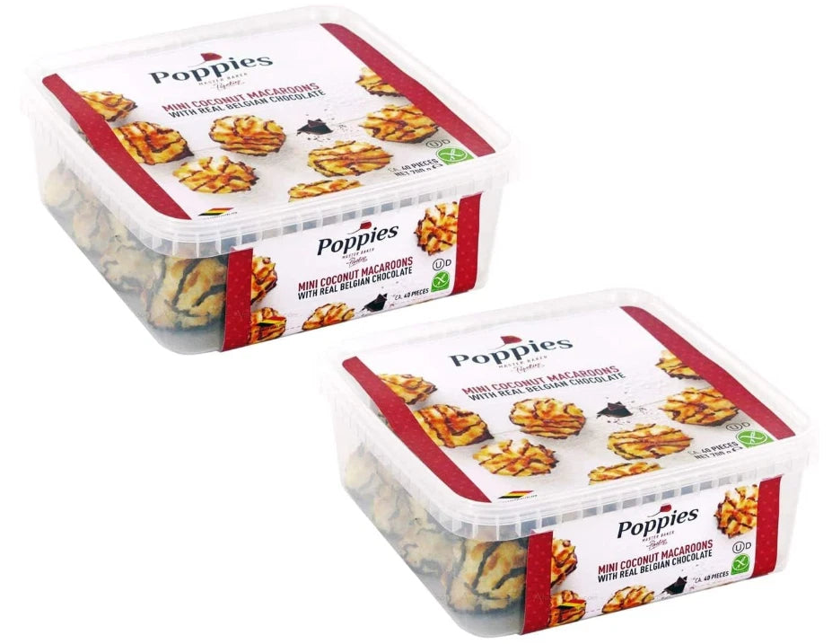 Poppies Mini Coconut Macaroons with Real Belgian Chocolate, 700g