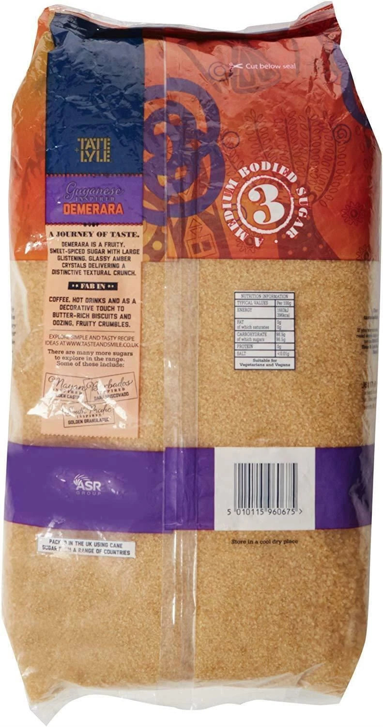Tate And Lyle Brown Demerara Sugar 3 kg Poly Bag